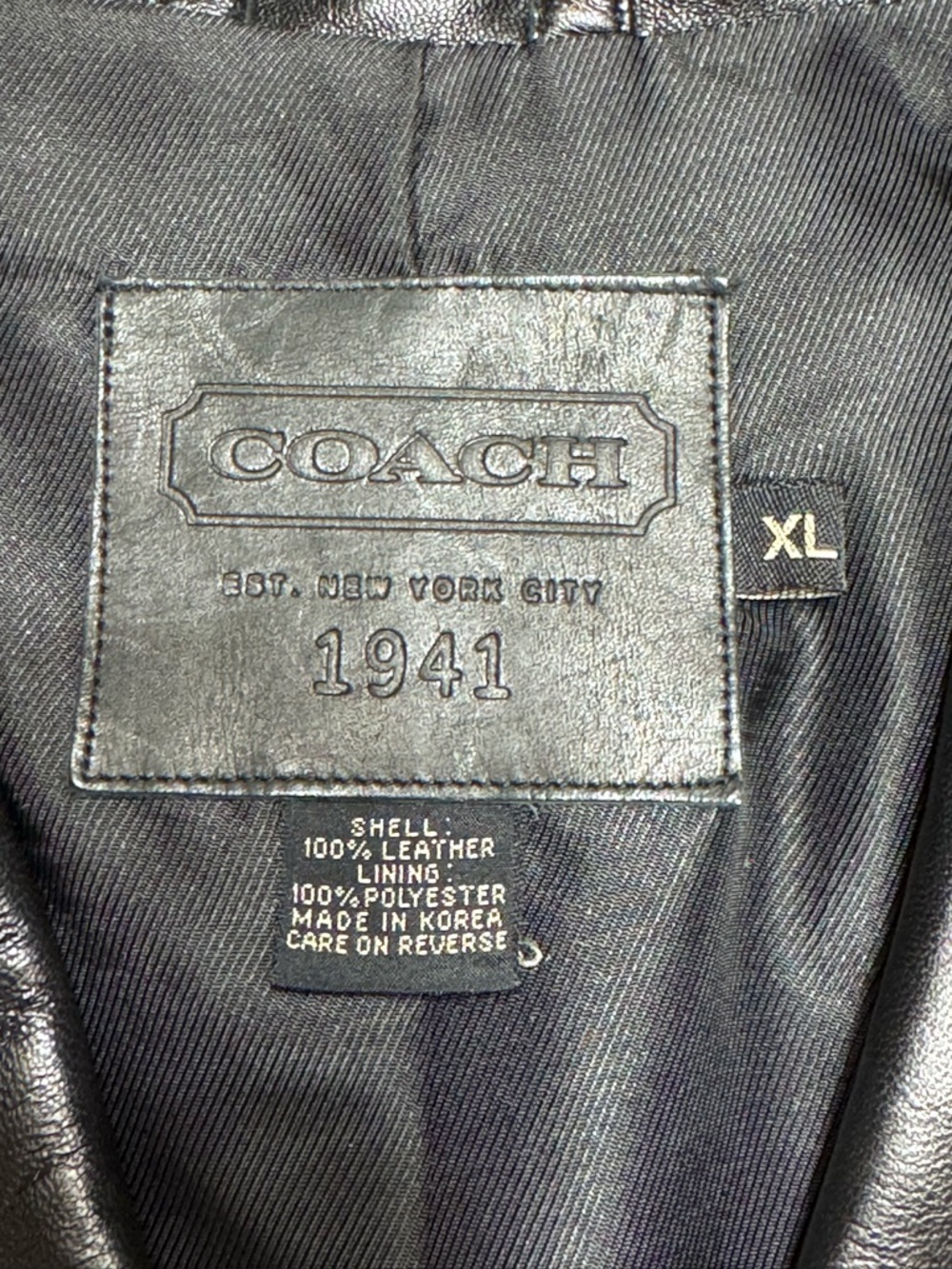 Coach Women’s Black 100% Leather Button-Front Blazer Jacket - Size XL - Picture 8 of 12